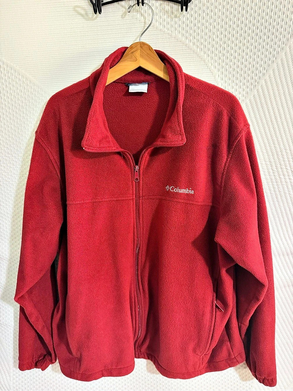 Columbia Deep Red Fleece Jacket XXL